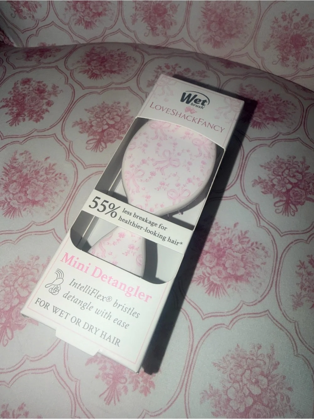 LoveShackFancy x WetBrush Coquette Bow Mini Detangler Hair Brush - Chantilly